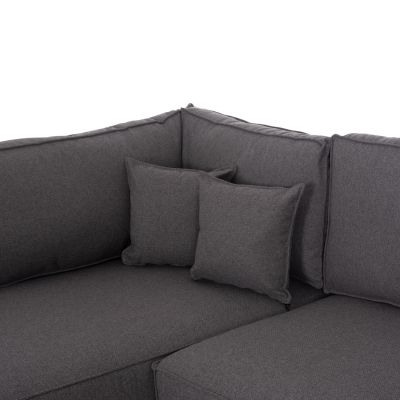 CORNER SOFA-BED WITH STORAGE SPACE SAFFIRA HM3303.01L GREY FABRIC 270x195x100Hcm.