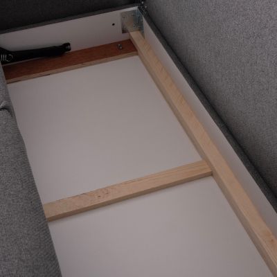 CORNER SOFA-BED WITH STORAGE SPACE SAFFIRA HM3303.01L GREY FABRIC 270x195x100Hcm.