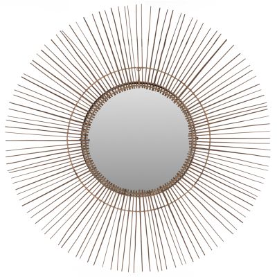 MIRROR ROUND WITH COCONUT STICKS FRAME IN NATURAL COLOR 120x4x120Hcm.HM7732