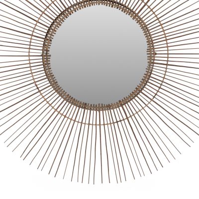 MIRROR ROUND WITH COCONUT STICKS FRAME IN NATURAL COLOR 120x4x120Hcm.HM7732