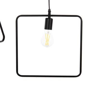 CEILING PENDANT 4-LIGHT HM4099 BLACK METAL GEOMETRICAL SHAPES 70x38x106H cm.