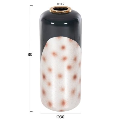 DECORATIVE FLOOR VASE RAKSASA HM4231.05 METAL IN ANTHRACITE BLUE-SILVER Φ30x80Hcm.