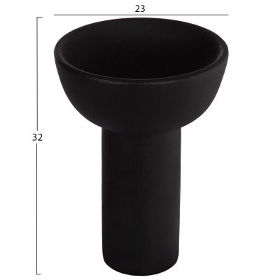 CERAMIC TABLE DECOR ELENDIL HM4602.02 MATTE BLACK Φ23x32H cm.