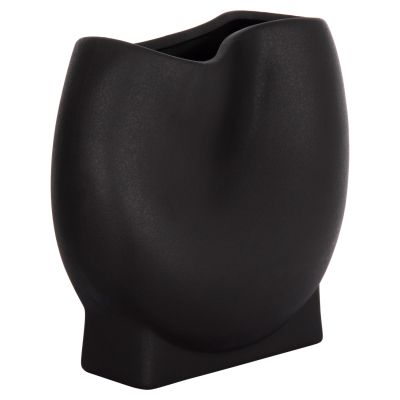 CERAMIC TABLE DECOR GLAZE HM4610.02 MATTE BLACK 26x14x25Hcm