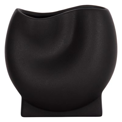 CERAMIC TABLE DECOR GLAZE HM4610.02 MATTE BLACK 26x14x25Hcm