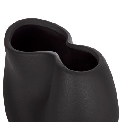 CERAMIC TABLE DECOR GLAZE HM4610.02 MATTE BLACK 26x14x25Hcm