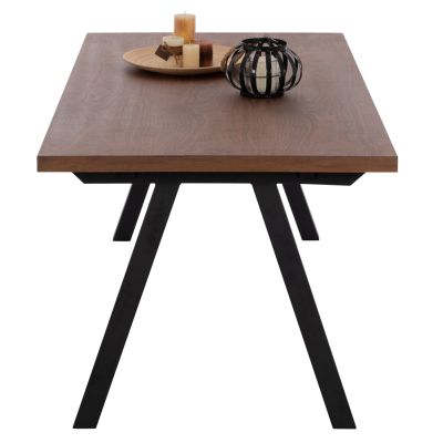 DINING TABLE ARTI HM9305.02 MDF TOP WALNUT VENEER METAL LEGS 180X90X75H