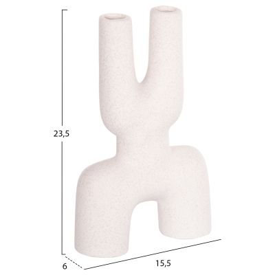 CERAMIC TABLE DECOR MANI HM4642.01 OFF WHITE WITH CRYSTALLISATION 15.5x6x23.5Hcm.