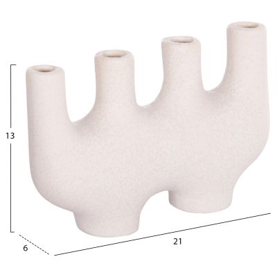 CERAMIC TABLE DECOR MANI HM4641.01 OFF WHITE WITH CRYSTALLISATION 21x6x13Hcm.