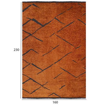 HM7674.04 160Χ230cm, bronze-black carpet with self-fringes