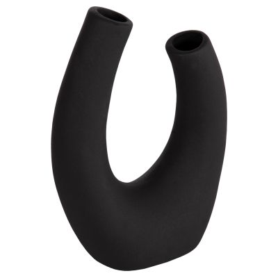 CERAMIC TABLE DECOR ELLIPTO HM4643.02 BLACK MATTE 15x7x21,5Hcm.