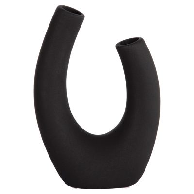 CERAMIC TABLE DECOR ELLIPTO HM4643.02 BLACK MATTE 15x7x21,5Hcm.