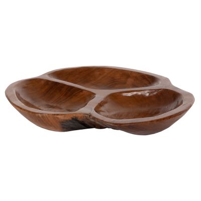 TABLE DECOR HM4272 PEANUT BOWL MADE OF TEAK WOOD IN NATURAL COLOR Φ30x4,5Hcm.