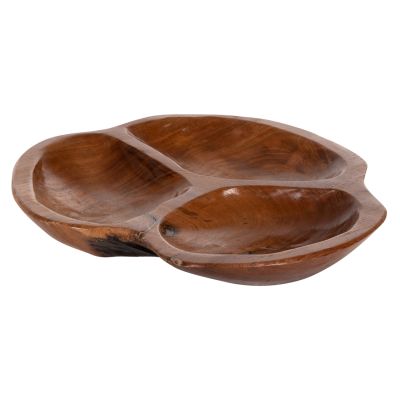 TABLE DECOR HM4272 PEANUT BOWL MADE OF TEAK WOOD IN NATURAL COLOR Φ30x4,5Hcm.