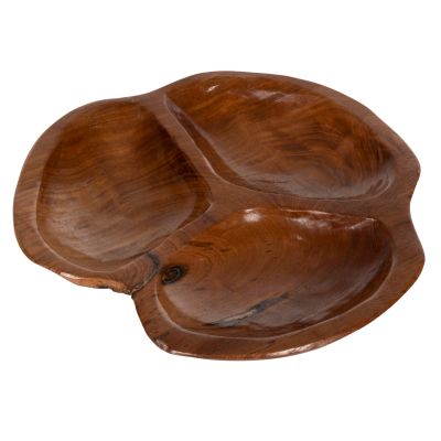 TABLE DECOR HM4272 PEANUT BOWL MADE OF TEAK WOOD IN NATURAL COLOR Φ30x4,5Hcm.