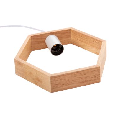 CEILING PENDANT LAMP HM4070 WOODEN HEXAGON CAP-WHITE CABLE 25,5Χ122,5H