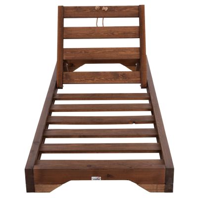 ПЛАЖЕН ШЕЗЛОНГ С КЪСИ КРАКА IKARIA HM6107.01 БОРОВО ДЪРВО В ЦВЯТ ОРЕХ-САМО РАМКА 80x208x100Hcm.