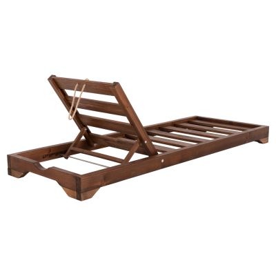 ПЛАЖЕН ШЕЗЛОНГ С КЪСИ КРАКА IKARIA HM6107.01 БОРОВО ДЪРВО В ЦВЯТ ОРЕХ-САМО РАМКА 80x208x100Hcm.