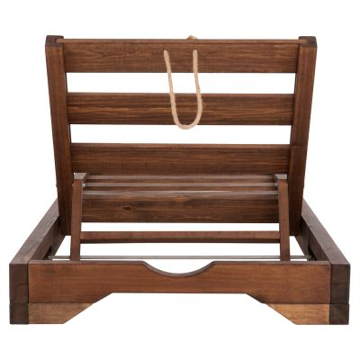 ПЛАЖЕН ШЕЗЛОНГ С КЪСИ КРАКА IKARIA HM6107.01 БОРОВО ДЪРВО В ЦВЯТ ОРЕХ-САМО РАМКА 80x208x100Hcm.