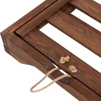 ПЛАЖЕН ШЕЗЛОНГ С КЪСИ КРАКА IKARIA HM6107.01 БОРОВО ДЪРВО В ЦВЯТ ОРЕХ-САМО РАМКА 80x208x100Hcm.