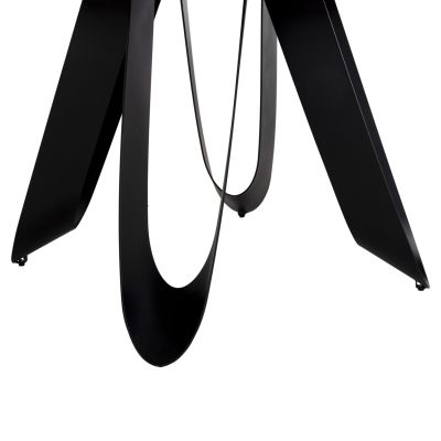 ТРАПЕЗНА МАСА КРЪГЛА ZOD HM9852.03 ПЛОТ КЕРАМИКА СИВ МРАМОР-ЧЕРНИ МЕТАЛНИ КРАКА Φ135x74Hсм.