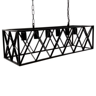 CEILING PENDANT LAMP HM4128 6LIGHTS-BLACK METAL FRAME 77,5x25x101Hcm.
