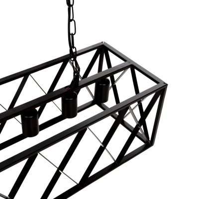 CEILING PENDANT LAMP HM4128 6LIGHTS-BLACK METAL FRAME 77,5x25x101Hcm.