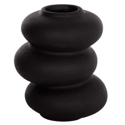 CERAMIC TABLE DECOR ROOK HM4628.02 MATTE BLACK Φ14x19Hcm.