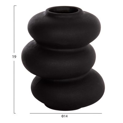 CERAMIC TABLE DECOR ROOK HM4628.02 MATTE BLACK Φ14x19Hcm.