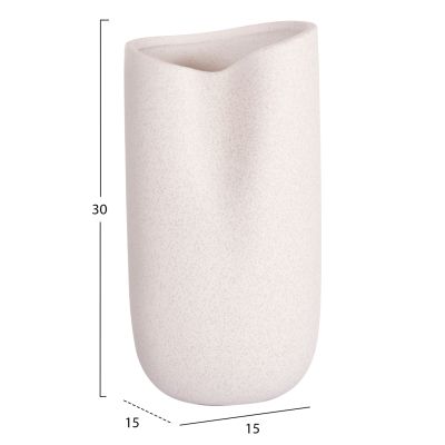 CERAMIC TABLE DECOR GLAZE HM4607.01 OFF WHITE WITH CRYSTALLISATION 15,2x15x30Hcm