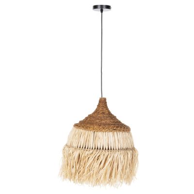 CEILING PENDANT WITH SISAL FIBER CAP IN NATURAL COLOR Φ36x46-120Hcm.HM7787