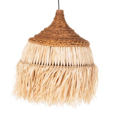 CEILING PENDANT WITH SISAL FIBER CAP IN NATURAL COLOR Φ36x46-120Hcm.HM7787
