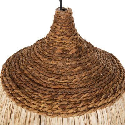 CEILING PENDANT WITH SISAL FIBER CAP IN NATURAL COLOR Φ36x46-120Hcm.HM7787
