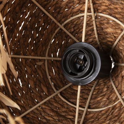 CEILING PENDANT WITH SISAL FIBER CAP IN NATURAL COLOR Φ36x46-120Hcm.HM7787