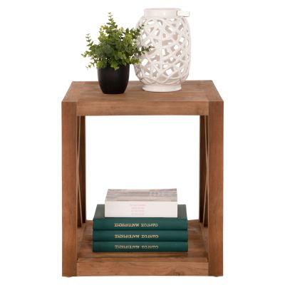 SIDE TABLE NYM HM7941 SQUARE WITH STORAGE SPACE-RECYCLED TEAK WOOD 45x45x51Hcm.