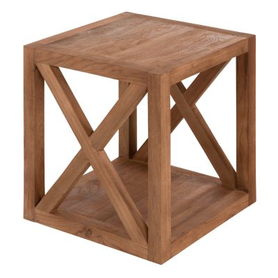 SIDE TABLE NYM HM7941 SQUARE WITH STORAGE SPACE-RECYCLED TEAK WOOD 45x45x51Hcm.