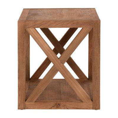 SIDE TABLE NYM HM7941 SQUARE WITH STORAGE SPACE-RECYCLED TEAK WOOD 45x45x51Hcm.