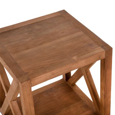 SIDE TABLE NYM HM7941 SQUARE WITH STORAGE SPACE-RECYCLED TEAK WOOD 45x45x51Hcm.