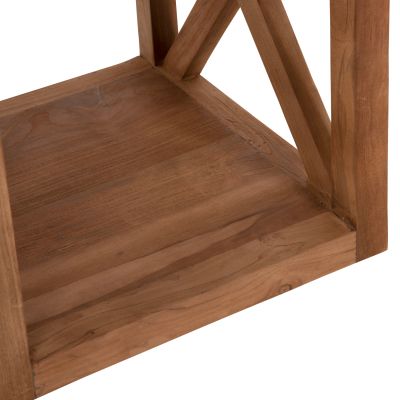 SIDE TABLE NYM HM7941 SQUARE WITH STORAGE SPACE-RECYCLED TEAK WOOD 45x45x51Hcm.