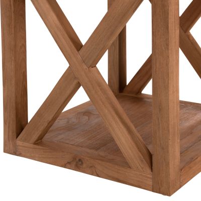SIDE TABLE NYM HM7941 SQUARE WITH STORAGE SPACE-RECYCLED TEAK WOOD 45x45x51Hcm.