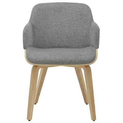DINING CHAIR PRIETO HM9989.01 PLYWOOD FRAME IN OAK-GREY FABRIC 54,5x44x89,5Hcm.