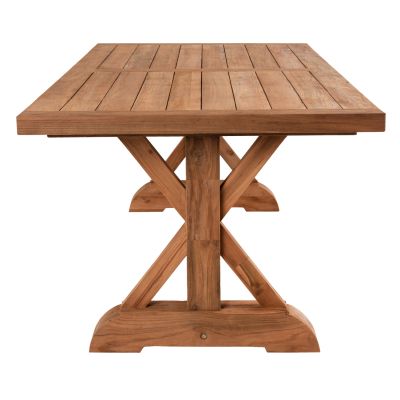 OUTDOOR CROSS LEG DINING TABLE HM5964 RECYCLED TEAK WOOD IN NATURAL COLOR 240x100x75Hcm.