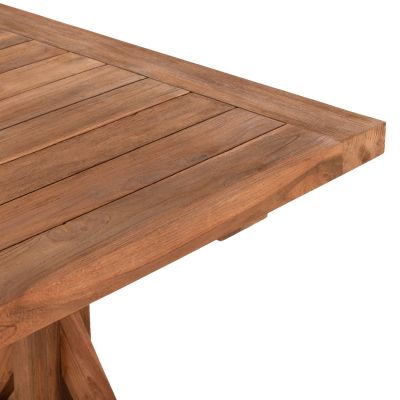 OUTDOOR CROSS LEG DINING TABLE HM5964 RECYCLED TEAK WOOD IN NATURAL COLOR 240x100x75Hcm.