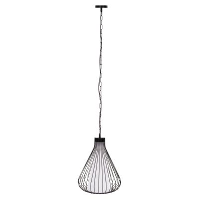 CEILING PENDANT LAMP HM4074 BLACK METAL CAP Φ33x141Hcm.