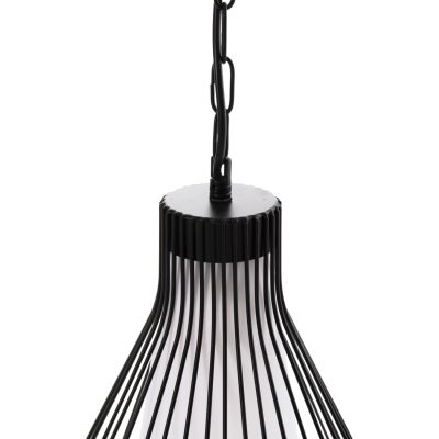 CEILING PENDANT LAMP HM4074 BLACK METAL CAP Φ33x141Hcm.