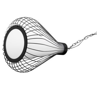 CEILING PENDANT LAMP HM4074 BLACK METAL CAP Φ33x141Hcm.