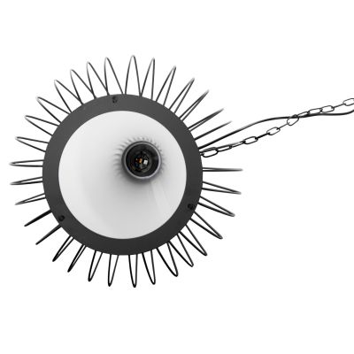 CEILING PENDANT LAMP HM4074 BLACK METAL CAP Φ33x141Hcm.