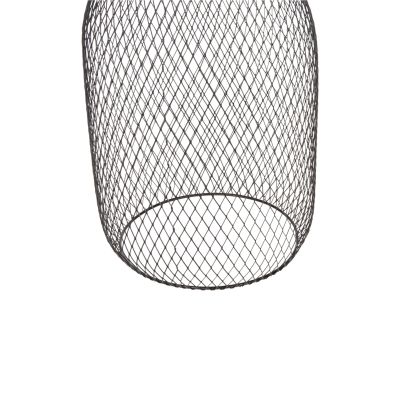 CEILING PENDANT LAMP HM4105 BLACK METAL MESH CAP Φ20x145Hcm.