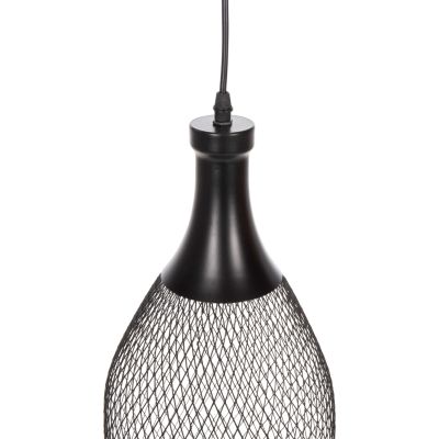 CEILING PENDANT LAMP HM4105 BLACK METAL MESH CAP Φ20x145Hcm.