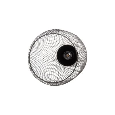 CEILING PENDANT LAMP HM4105 BLACK METAL MESH CAP Φ20x145Hcm.